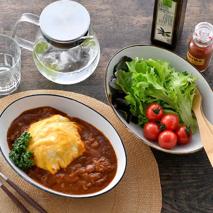 【波佐見焼】オーバル ボウル（渕錆ライン/渕青ライン）  カレー皿 パスタ皿 ペアセット 食器 皿 【ROXY・HASAMI】 [SB160]  波佐見焼