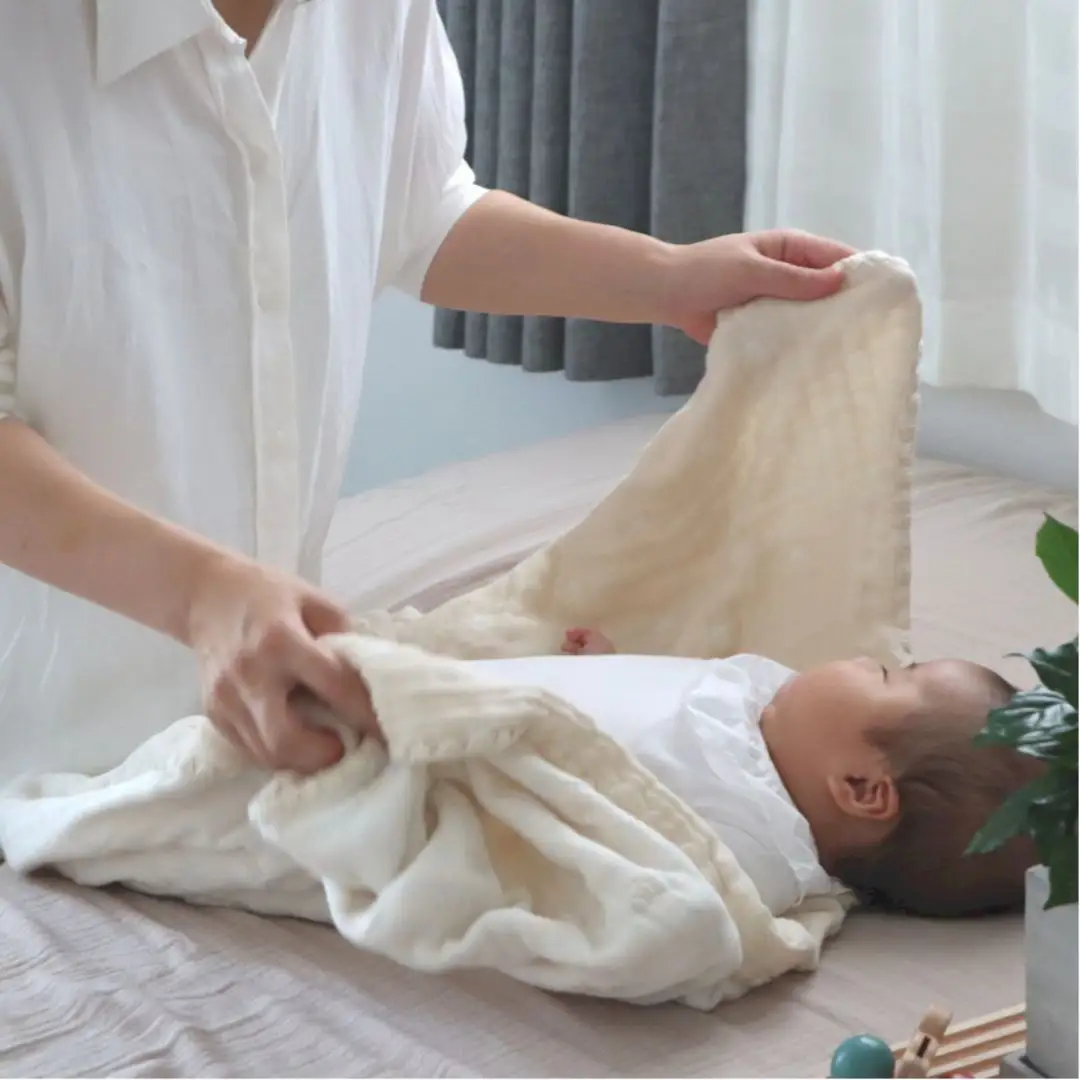 【eclat bebe】泉州南部織 4重ガーゼマルチケット（PiGy/Sサイズ）