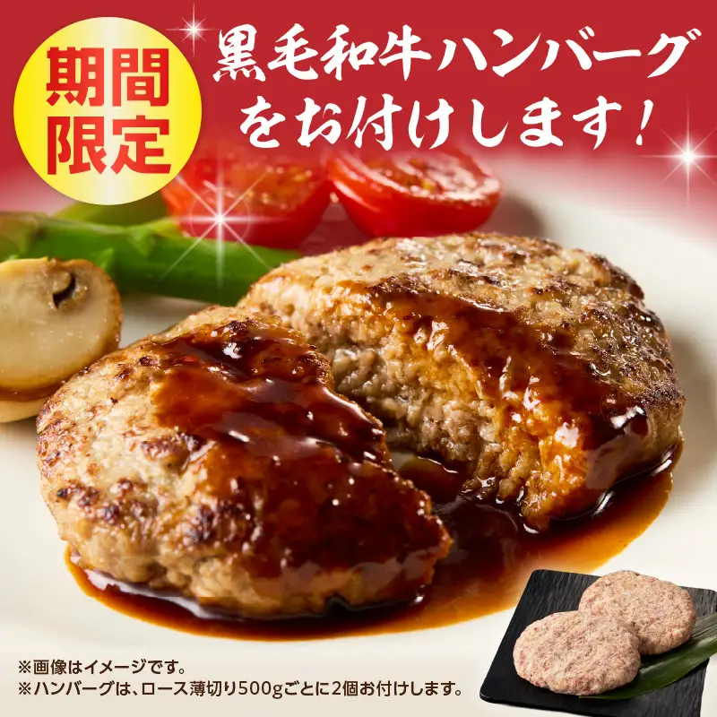 【最速配送】佐賀牛ロース薄切り 500g+ハンバーグ2個 ／ すき焼き 佐賀牛 【B249】