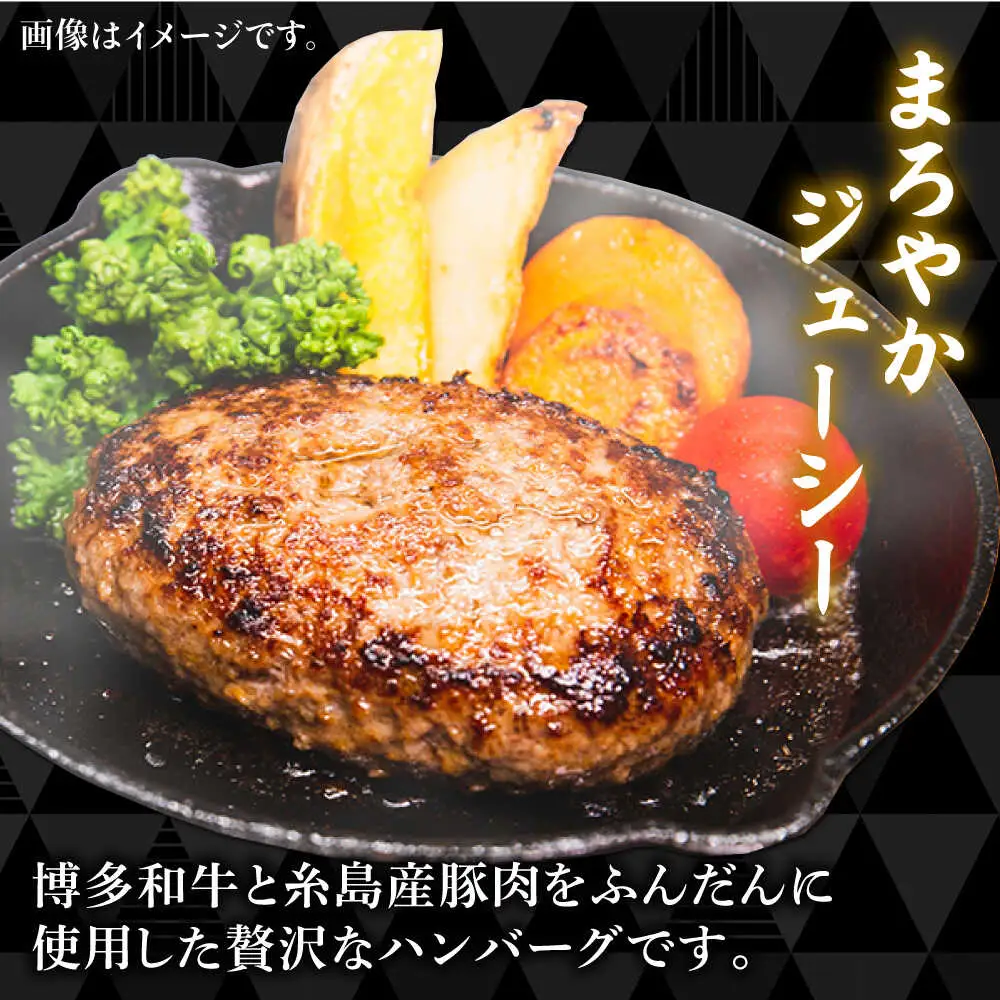【全6回定期便】博多和牛と糸島産豚肉入り手作り生ハンバーグ 130g×10個×6回 計60個 糸島ミートデリ工房 [ACA255]
