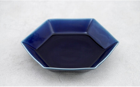 有田焼 坂本窯陶工房 瑠璃釉六角大鉢 dy002