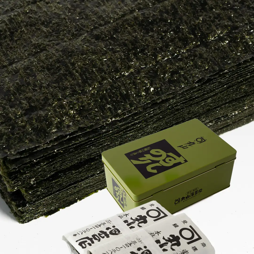 ミシュラン星付きのプロが愛用する 丸山海苔店 【 伊勢のはしり （ 半切 80枚 寿司屋専用缶入 ）】 