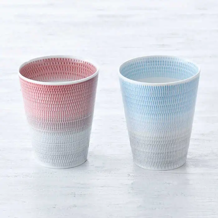 【波佐見焼】色染め流し フリーカップ （大） 赤・トルコ 食器 皿 【一真窯】 [BB58]  波佐見焼
