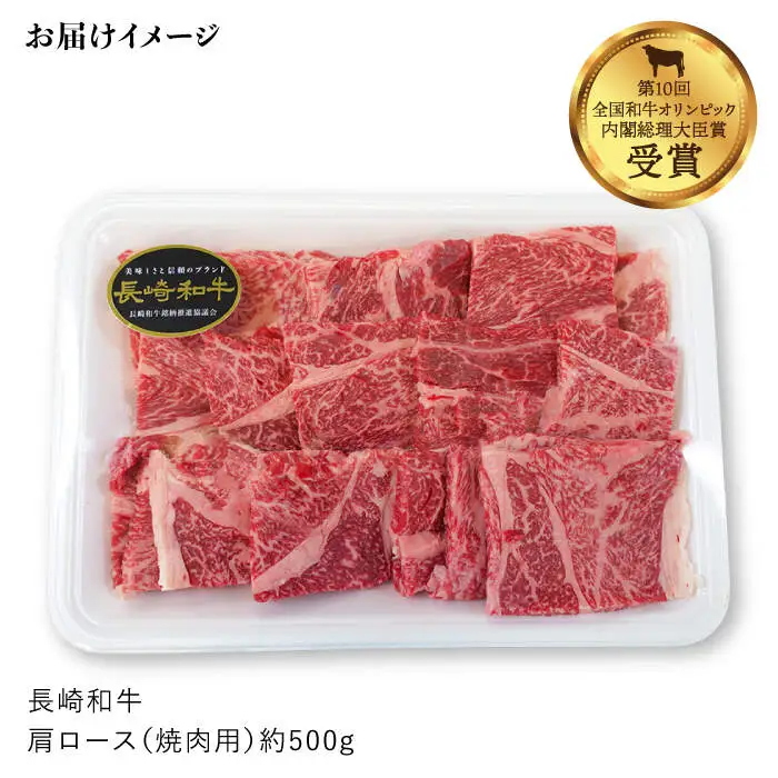 【訳あり】【月1回約500g×12回定期便】長崎和牛 肩ロース（焼肉用）計6kg＜大西海ファーム＞ [CEK104]