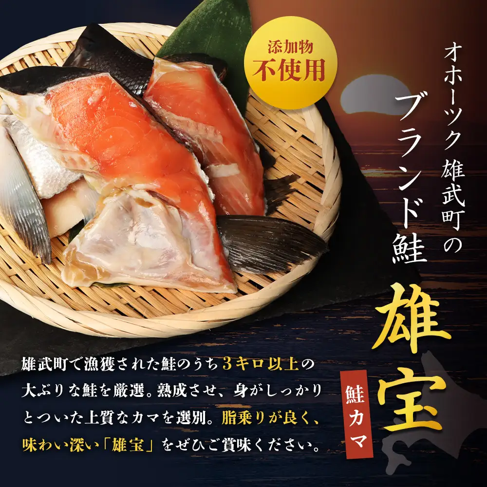 北海道雄武産【雄宝】山漬鮭 鮭カマ（2切入×5袋)【1221001】