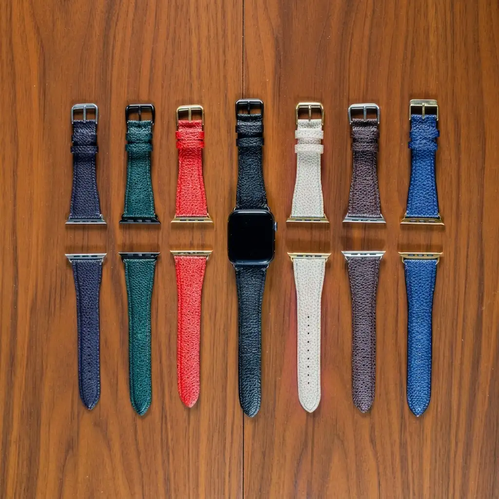 レザーバンド姫路黒桟革AppleWatch替えベルトレザーバンド【45mm】 ブラック×ブラック