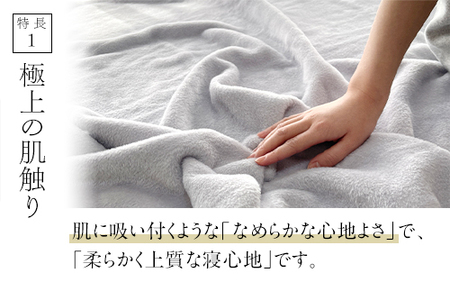 ザ・毛布「プレミアム シルク」グレー ダブル 180×200cm シルク毛布 (上質な絹・silkを使った 掛け布団 ブランケット)｜シルク 絹 天然素材 軽い あたたかい 暖かい オールシーズン 高級 快眠 熟睡 寝具 睡眠 大阪 泉大津[3085]