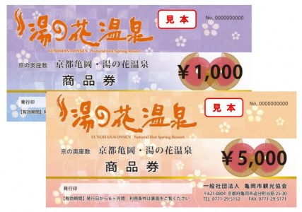 【宿泊やお食事に】京都 湯の花温泉 6,000円分 商品券 京都 旅行 観光 温泉