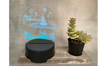 クリスマス カラフルタッチ2個セット（MerryChristmasツリーとトナカイ） | クリスマス インテリア  クリスマスグッズ 飾り 多肉 植物 小物 光る LED 色が変わる 6色 電池式 USB式 兼用タイプ ※2026年12月～発送