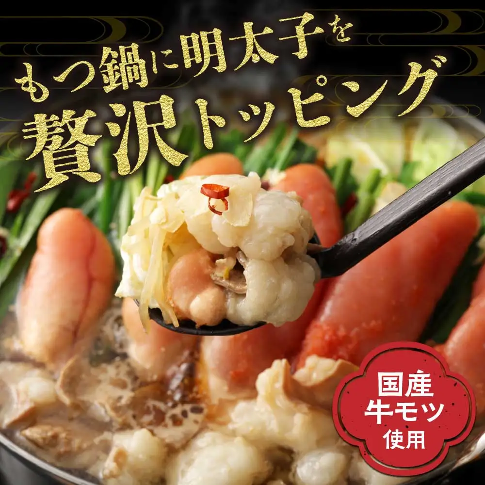 【ご家庭用】博多明太もつ鍋(塩味)3人前【海千】_HA0695
