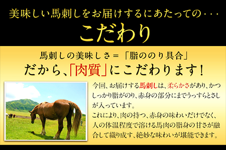 鮮馬刺し大トロ 約240g タレ付き |馬刺し