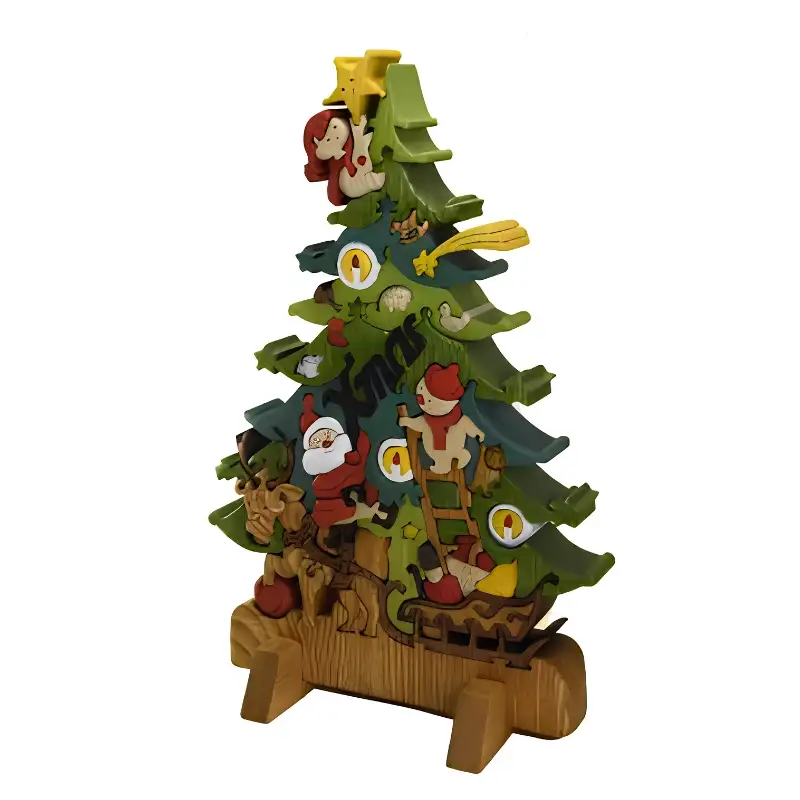 木工パズルクリスマスツリー３（色付き） 積み木 積木 つみき 木のおもちゃ 動物つみき バランス ごっこ遊び おもちゃ 木製玩具 知育玩具 男の子 女の子 子供 子ども 国産 安心 安全 出産祝い お祝い 贈り物 日本製 無塗装 ナチュラル 職人 手作り ギフト プレゼント 送料無料
