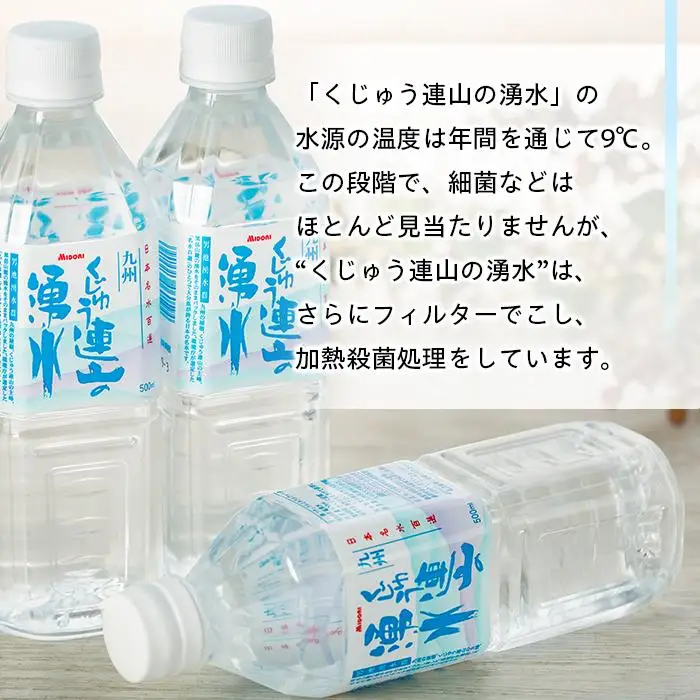 【定期便3か月】【日本名水百選】くじゅう連山の湧水 500ml×24本（1ケース）