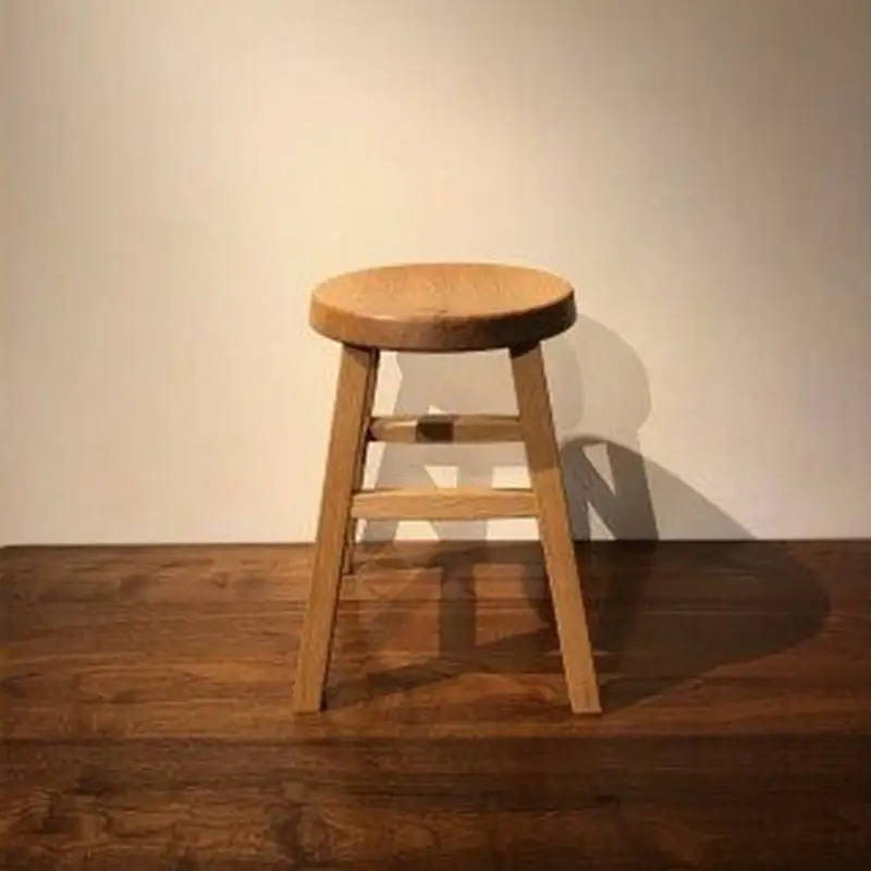 四方転びのスツール（紅松材）/　丸椅子　スタッキング　伝統工法　無垢材【GOOD WOOD WORKS】_HA0716