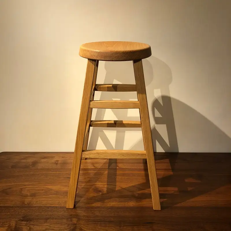 四方転びのハイスツール　/　丸椅子　キッチンスツール　カウンタースツール　伝統工法　無垢材【GOOD WOOD WORKS】_HA0717