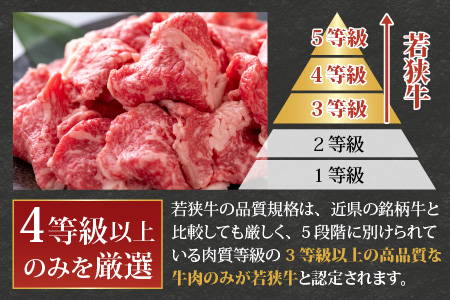 【福井のブランド牛肉】若狭牛切り落とし(モモor肩orバラ) 450g(225g×2パック)【4等級以上】