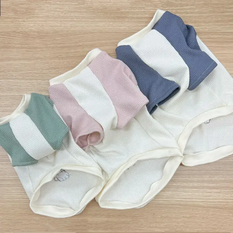 ツートンカラー半袖刺繍ウェア（犬の洋服）