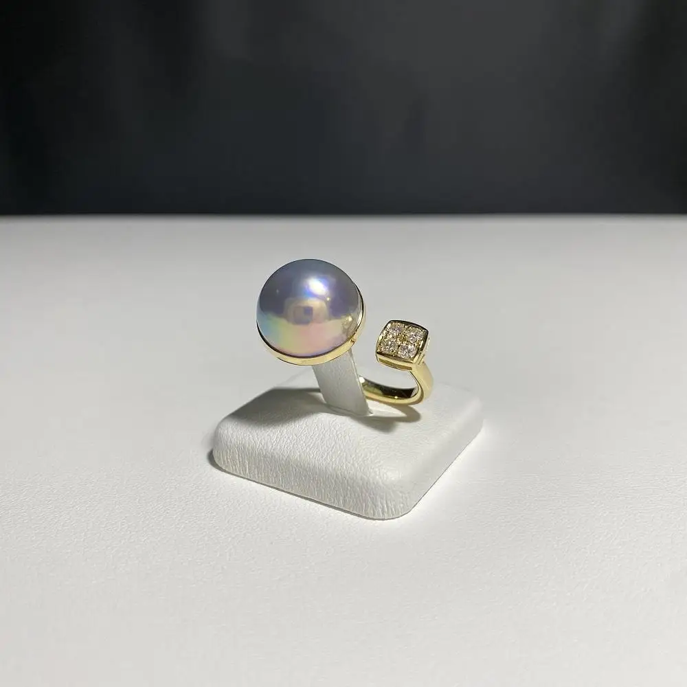 【奄美パール】奄美の輝き®×虹珠　マベ真珠 13mm K18イエローゴールド巻リング2053＜数量限定＞