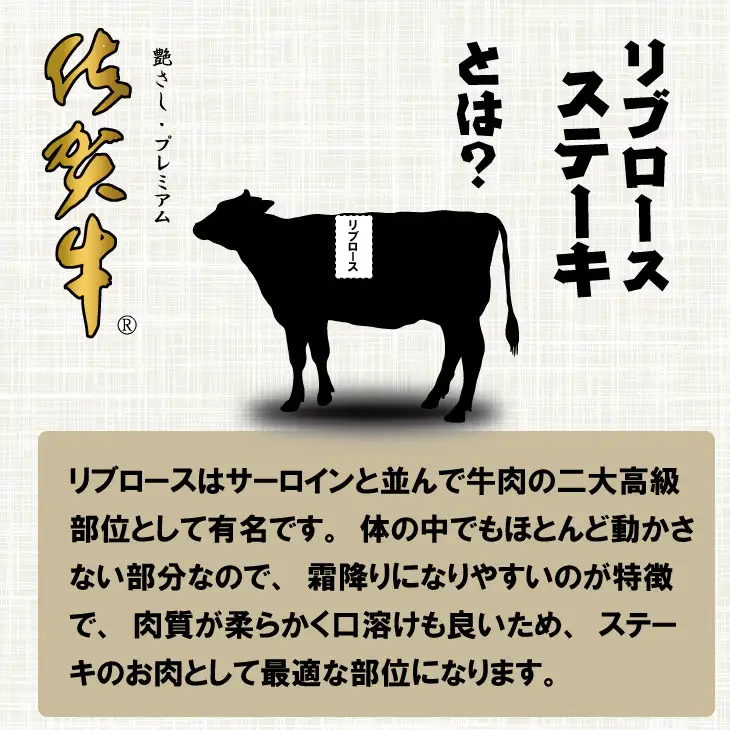 佐賀牛リブロースステーキ約300g x 2(計600g)  A5～A4  C230-005
