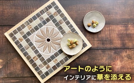 美濃焼タイル デザインシート「ピエトラ」チョコ（裏ネット貼り）【丸万商会】 タイル 美濃焼 焼き物 DIY シート インテリア エクステリア 屋内 屋外 [TCB005]