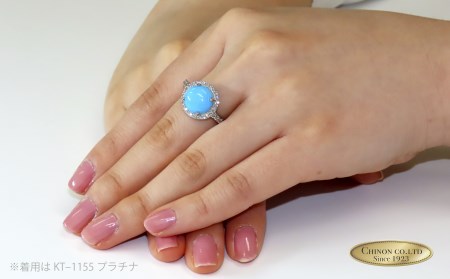 リング 3ct 天然ターコイズ ダイヤモンド リング K18イエローゴールド トルコ石 ジュエリー
