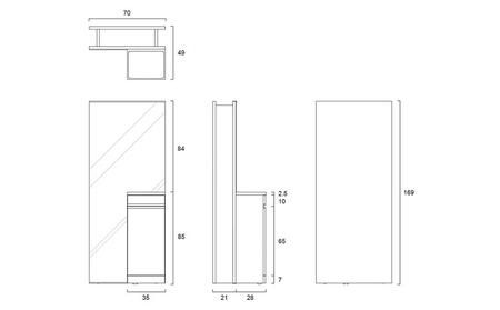 CARAMELLA Storage Mirror (R) oak