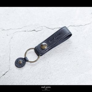 maf pinto (マフ ピント)ストラップ キーリング キーホルダー キーケース ネイビー レザー 本革 日本製