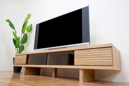 テレビ台 テレビボード 幅180 ホワイトオーク 無垢材 引き出し 収納 デッキ収納 TV台 ローボード 脚付き 大川家具 丸田木工 リード