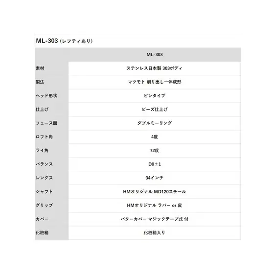 パターゴルフヒロマツモトステンレス 特注名入れ パター