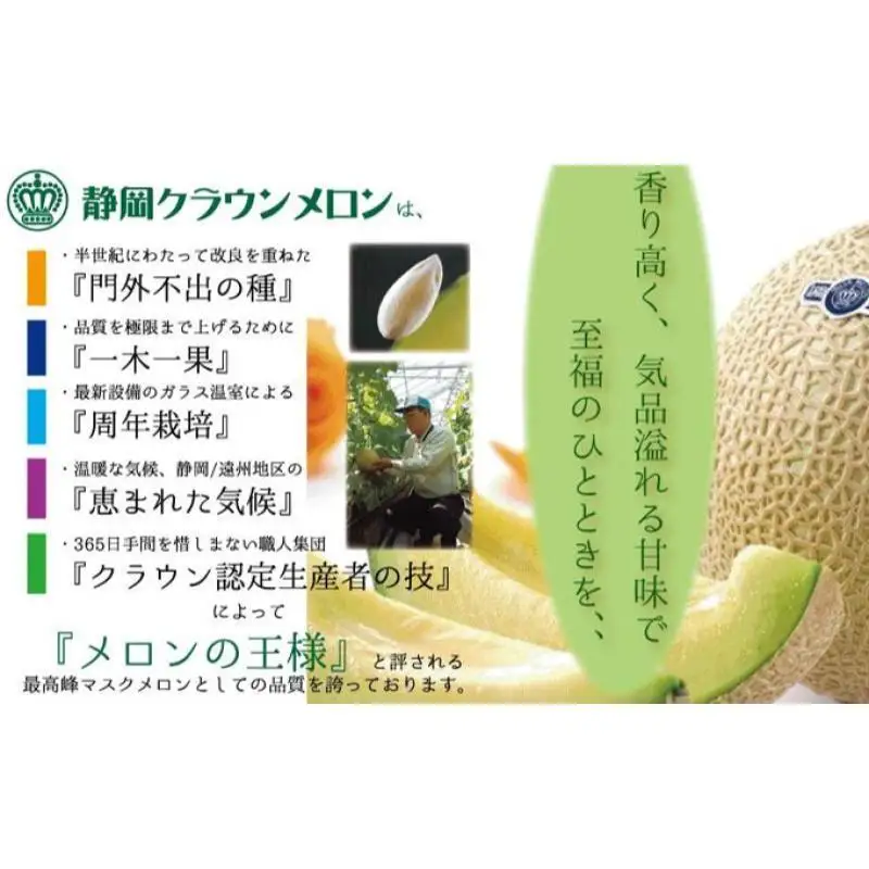 クラウンメロン 名人メロン 青肉 静岡県産 クラウンメロン【1玉】 2026年9月発送