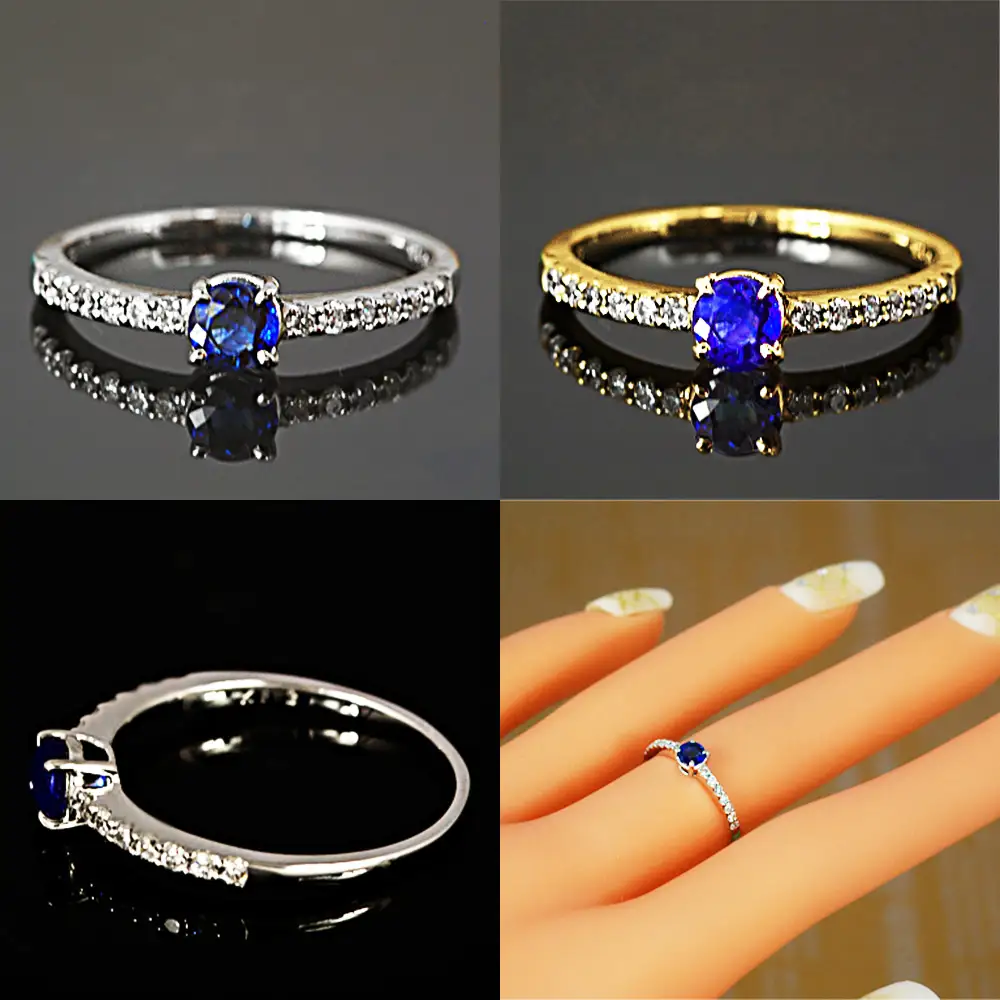 サファイア リング 0.35ct 0.35カラット イエローゴールド ホワイトゴールド K18 18金 （13395） [山梨 指輪 リング サファイア イエローゴールド ホワイトゴールド ダイヤモンド ゴールド ジュエリー] 山梨県 甲斐市 BR-31
