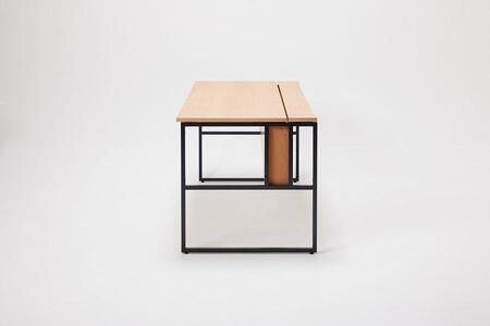 パソコンデスク リモートワーク オーク 140 ミニシェルフ付 WAAKstation2OK 1407 minishelf