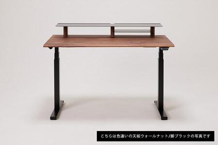 【幅120cm】【オーク】【シェルフ付】 電動昇降デスク 無垢材 パソコンデスク WAAKstandingPro