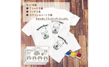 Tシャツセット DIYペイントかき氷 兄弟姉妹おそろい Tシャツセット【3枚組】 80cm×90cm×100cm