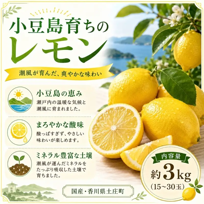 レモン 柑橘 フルーツ 小豆島育ちのレモン 小豆島産 レモン【約3kg】