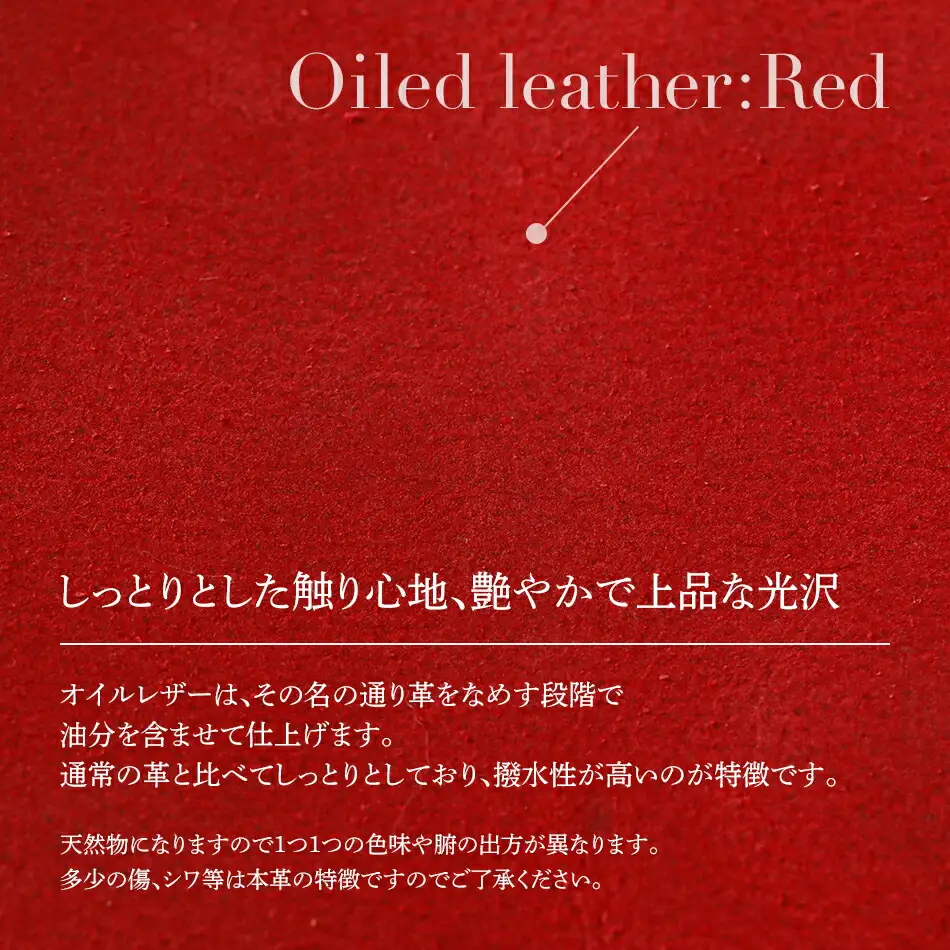 コニー（ 金具を使わないハンドバッグ ）（ オイルレザー・レッド）　BK096