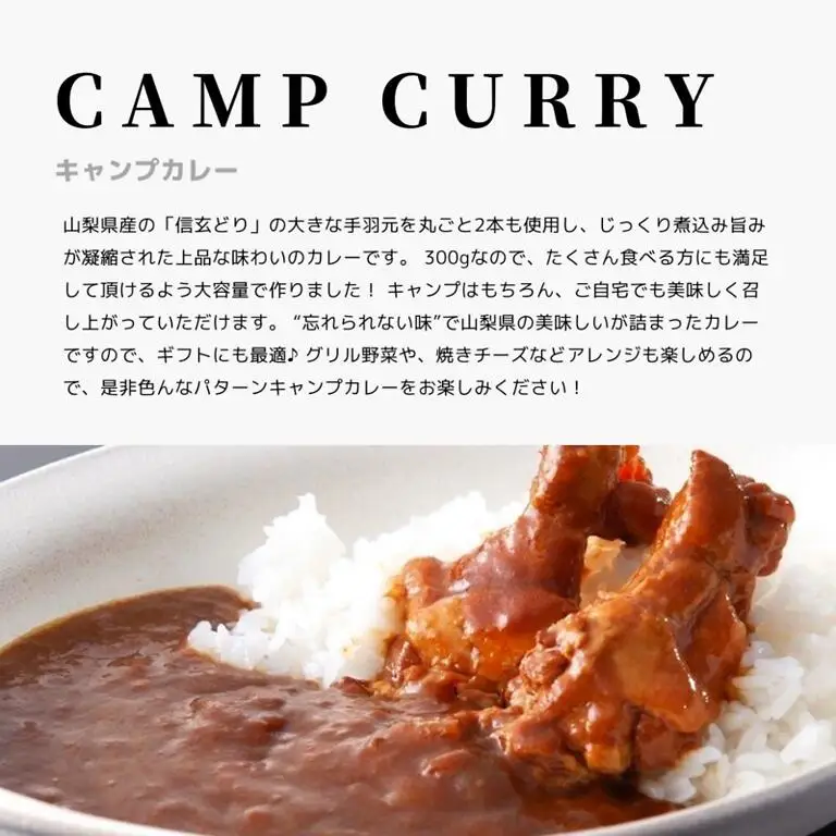【キャンプカレー】大容量300gのレトルトカレー10食セット！ホロホロの大きな手羽元が2本も入って食べ応え抜群！