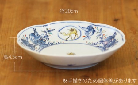 染錦柘榴駱駝文多用鉢 NAT009  やきもの 食器