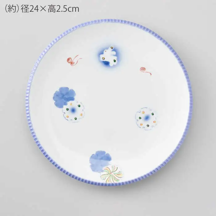 いげ皿プレート 24cm 1点 雪輪兎 NAZ017 やきもの 食器