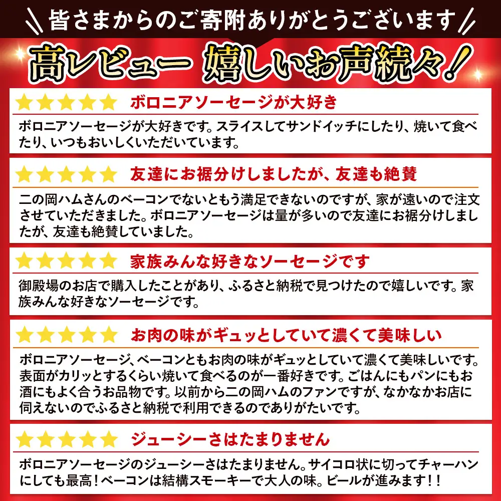 二の岡ハム ボロニアソーセージ 1040g×2本 | ソーセージ 肉 豚肉