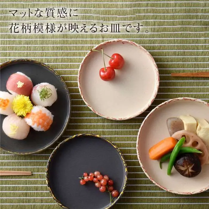 【波佐見焼】撥水花散らし お皿 セット 食器 皿 【長十郎窯】 [AE05] 波佐見焼