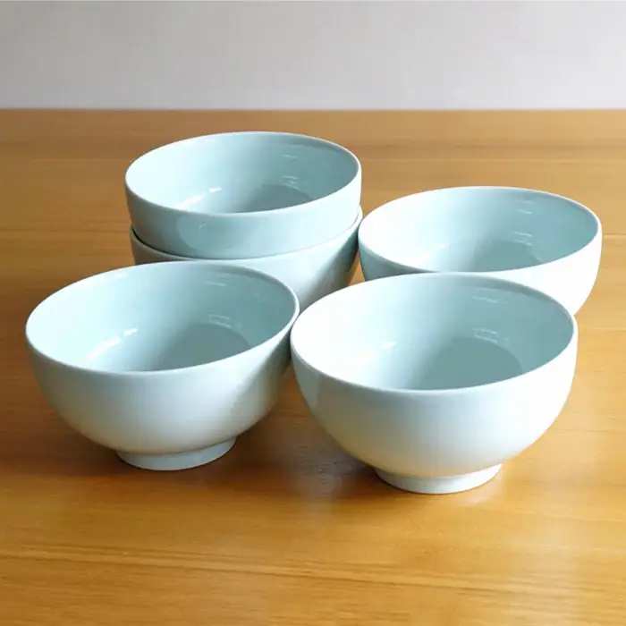 【白山陶器】【5人分の食器】丼とレンゲ10ピースセット 青白釉 どんぶり 食器 皿 【波佐見焼】 [TA63] 波佐見焼