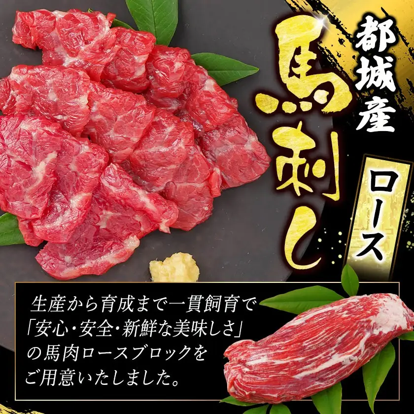 都城産馬ロースブロック300g〔AC-0111〕_(都城市) 馬刺 桜肉 都城産馬刺 真空 ロースブロック 150g×2