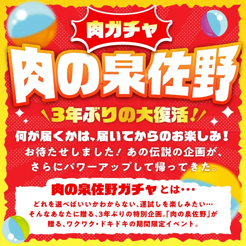 【期間限定】肉の泉佐野 ガチャ（寄附10,000円コース）