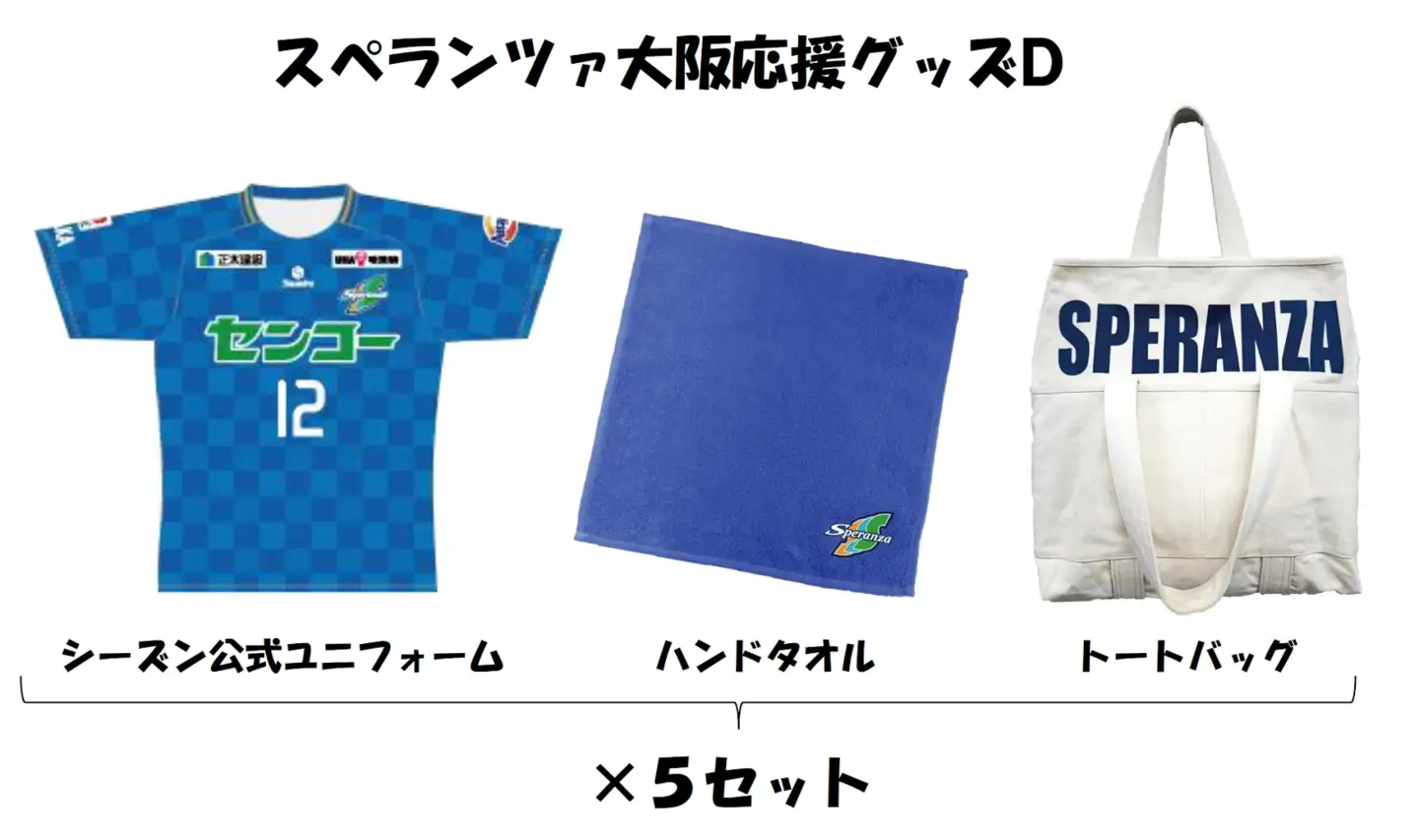 スペランツァ大阪応援グッズD【サッカースタジアム建設に係る寄付】