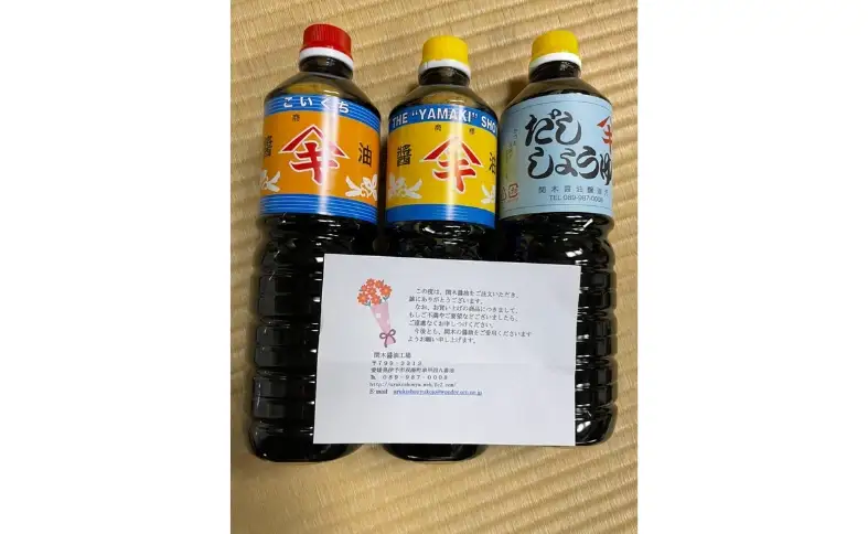 醤油 閏木醤油 3本セット 国産 送料無料 だし醤油 濃口醤油 薄口醤油 しょうゆ こいくち うすくち 老舗 伊予市 調味料 愛媛 ｜B16