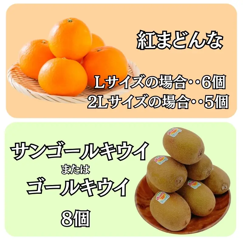 【2026年11月中旬より順次発送】サンゴールドまたはゴールドキウイと紅まどんなのセット｜B88