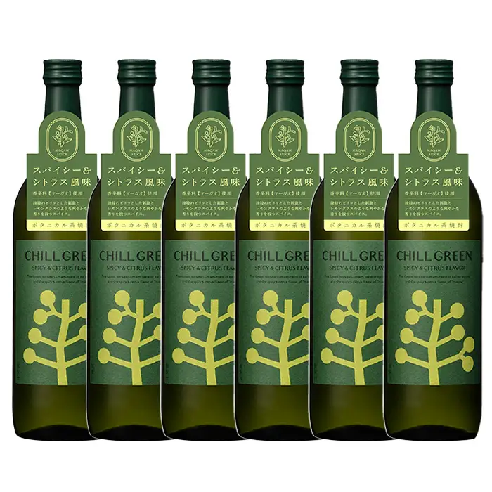 新感覚！麦焼酎「CHILL GREEN（チルグリーン）spicy&citrus」720ml×6本セット【00-023-35】
