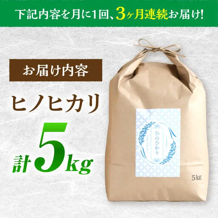 ヒノヒカリ 5kg×3回 定期便 / ひのひかり 米 お米 こめ コメ 精米 / 南島原市 / 林田米穀店 [SCO008]