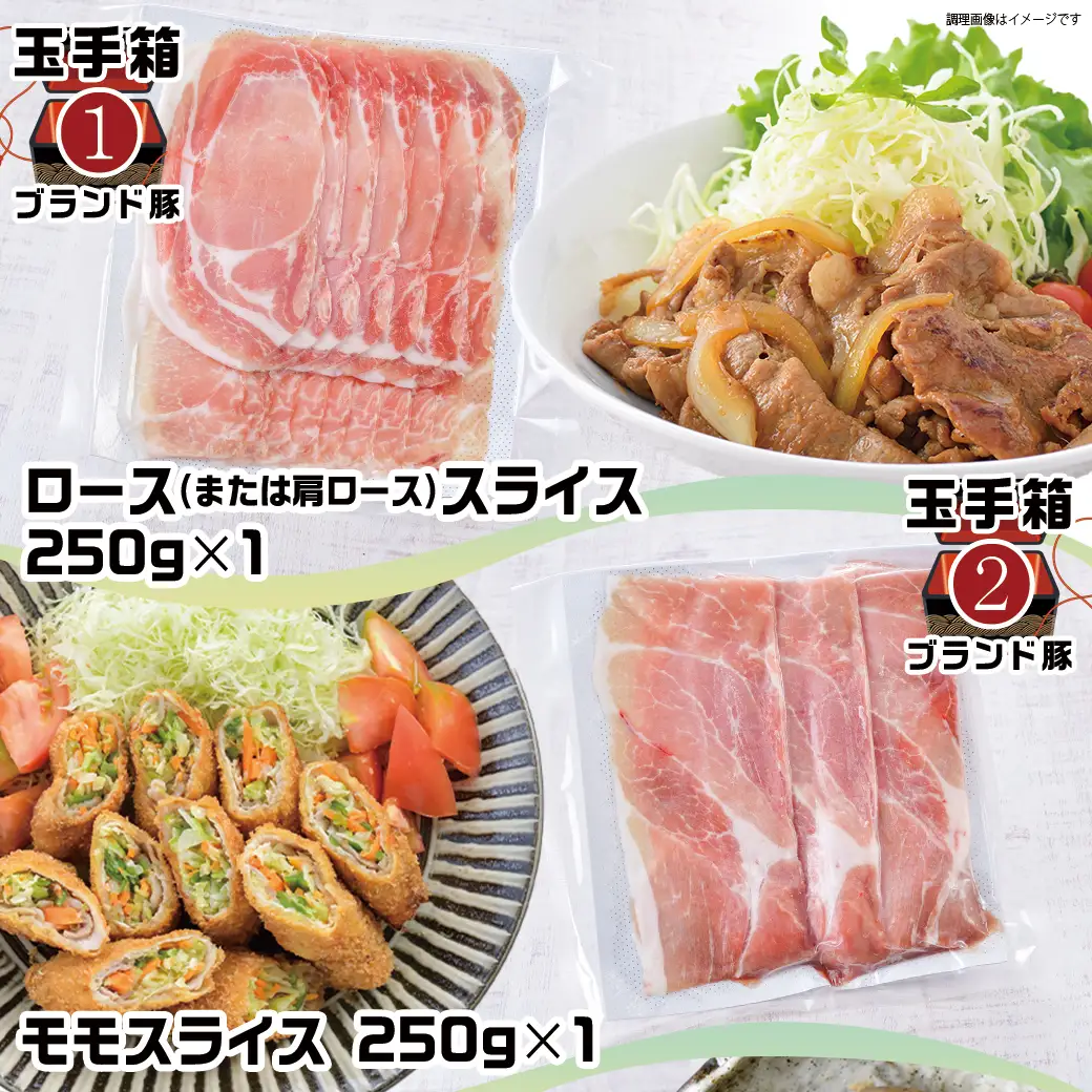 ブランドはお任せ★全部真空パック!KURIYAMAの玉手箱3.65kgセット〔MJ-1421〕_(都城市) 都城産ブランド豚 おさつポーク ゆずポーク お任せ ロース 肩ロース モモ スライス 小間切れ ミンチ 真空パック 宮崎県産若鶏 手羽元